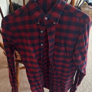 American Eagle Outfitters Red and Black Plaid Shirt